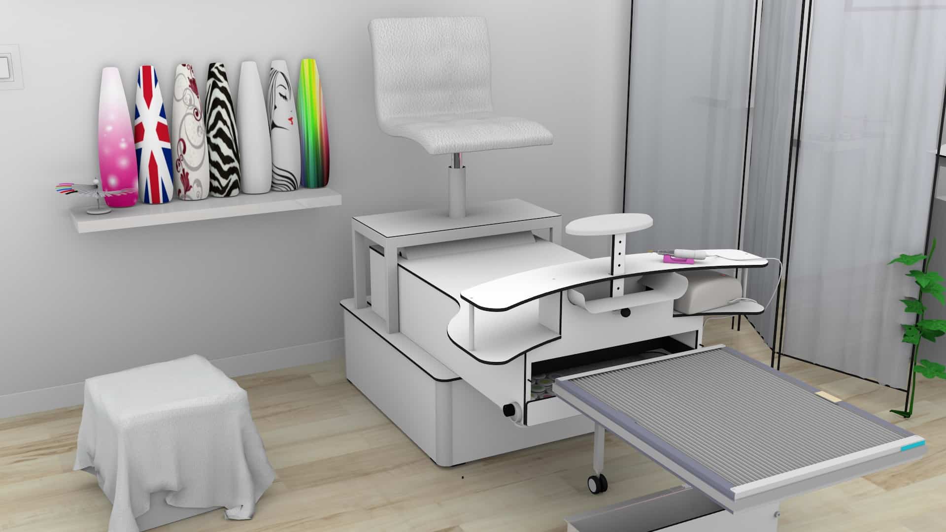 Poltrona pedicure con estrattore di polvere L500 con filtro