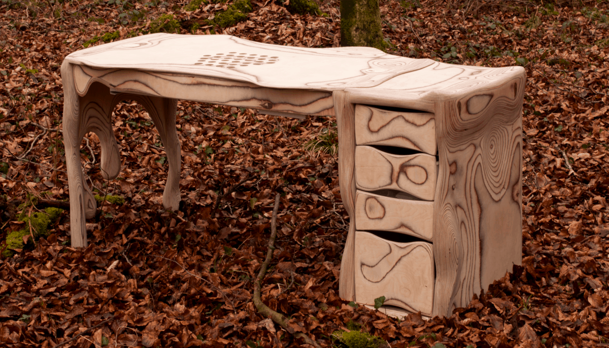 Table d'ongleries sur mesure en bois Stöckwood avec aspiration pour studios de manucure