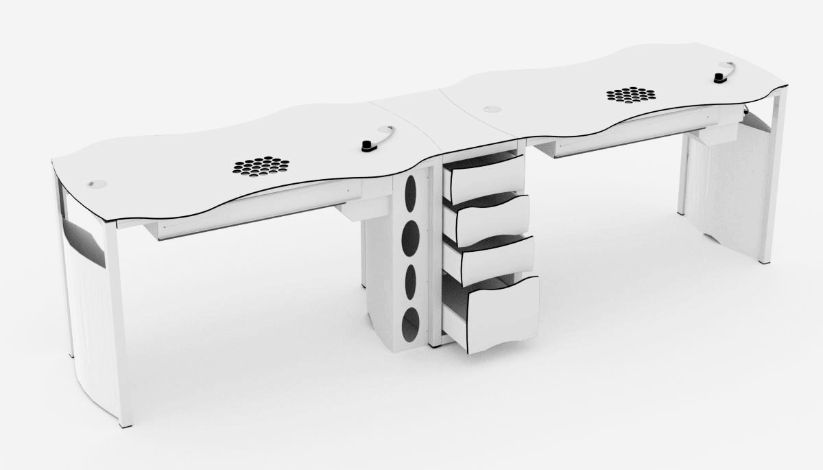 Doppeltisch mit 2 Arbeitsplätzen