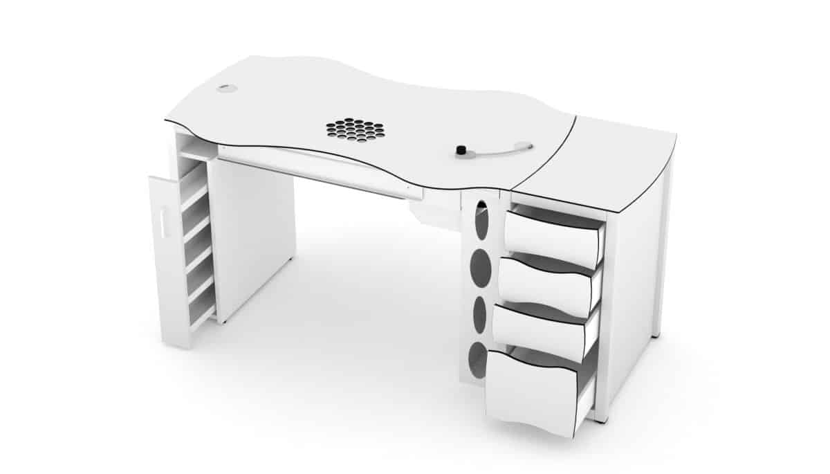 Nageltisch RomanTisch mit Auszug und 4 Schubladen