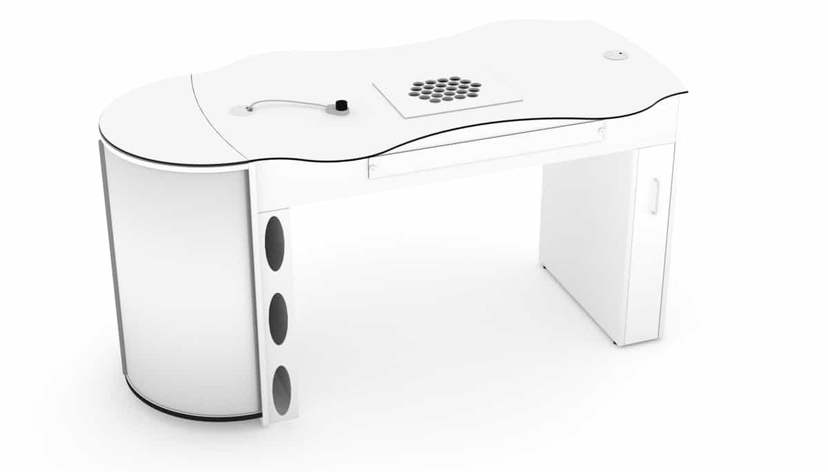 Tavolo per manicure FantasTisch con una cassettiera estraibile ed una a mezzaluna