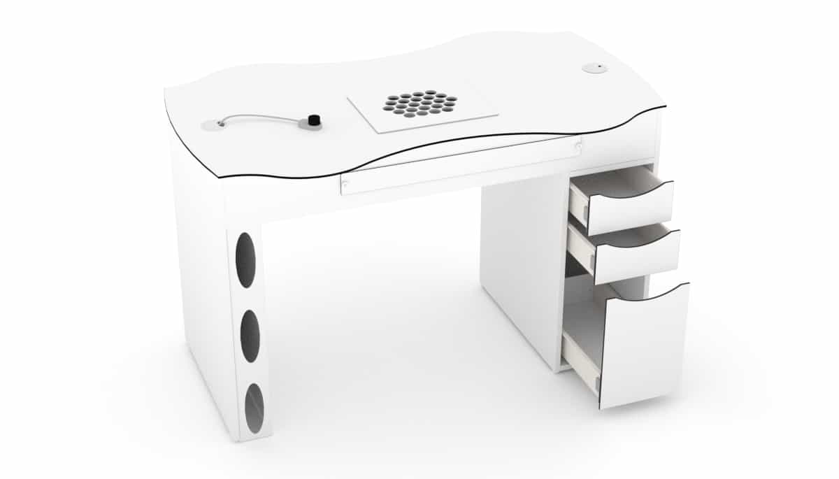 Tavolo per manicure FantasTisch con cassettiera multicassetti a 3 cassetti