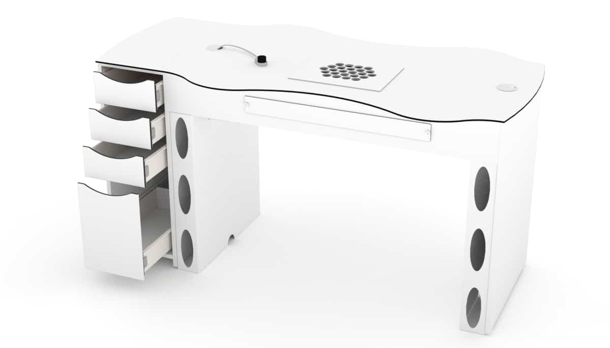 Tavolo per manicure FantasTisch con cassettiera multicassetti a 4 cassetti