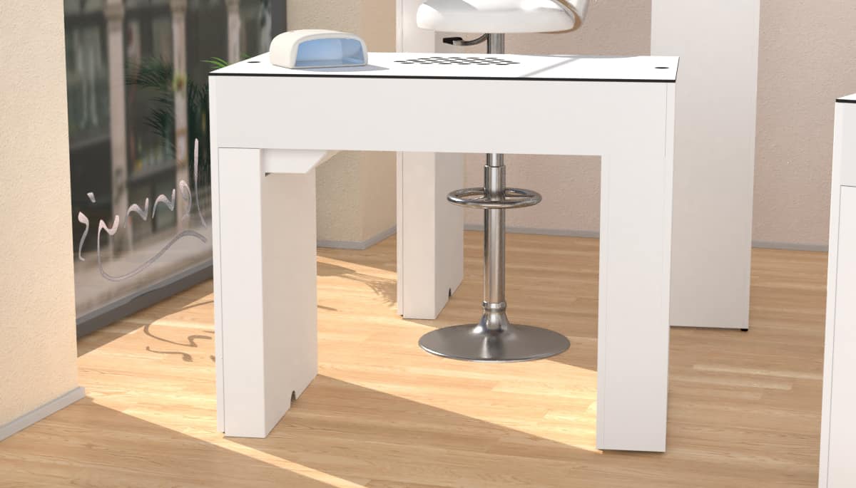 Tavolo per manicure Nailbar con estrattore di polvere A400 con cassettiera estraibile