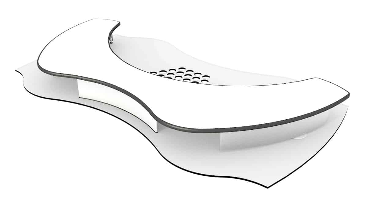 Poggiabraccio Space 128 x 58 cm per tavoli manicure