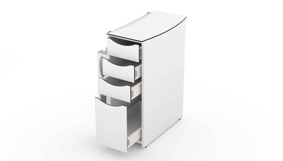 Cassettiera multicassetti a 4 cassetti per tavolo manicure FantasTisch