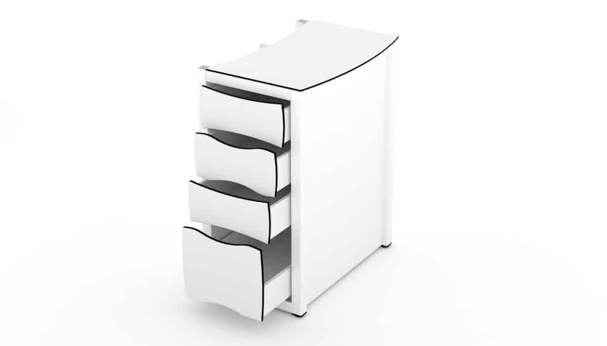 Cassettiera multicassetti per il tavolo manicure RomanTisch