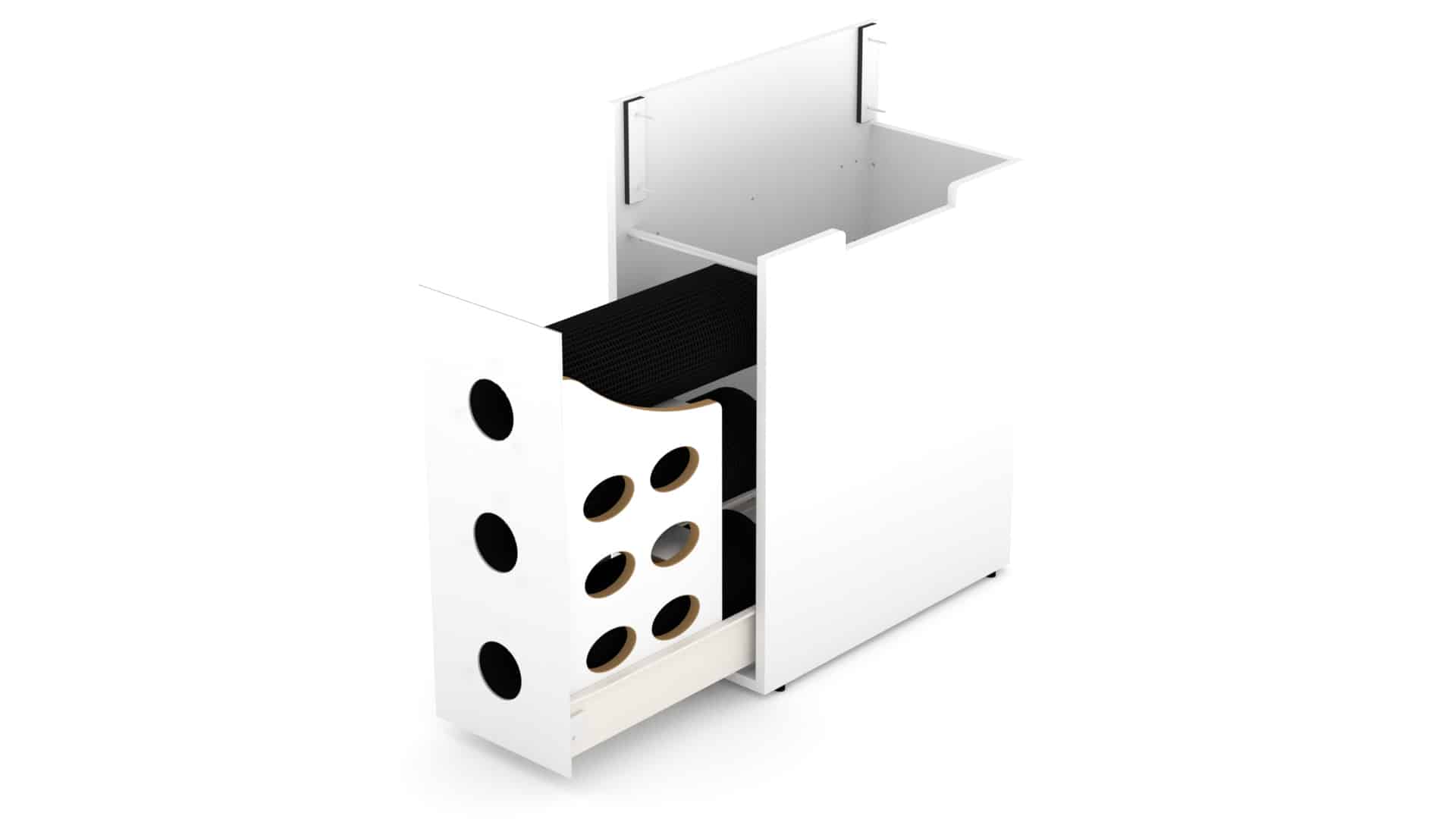 Tiroir de Charbon Actif pour les tables d'onglerie