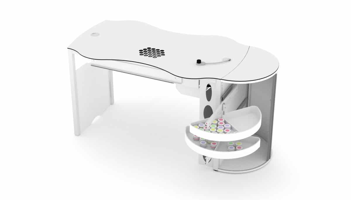 Table d'onglerie RomanTisch avec aspirateur de poussière