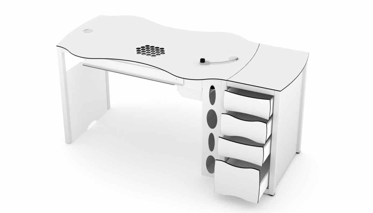 Table d'onglerie RomanTisch avec aspirateur de poussière