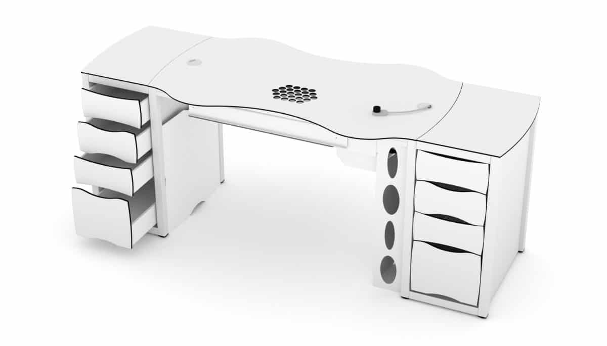 Table d'ongleries avec aspiration pour les studios de manucure