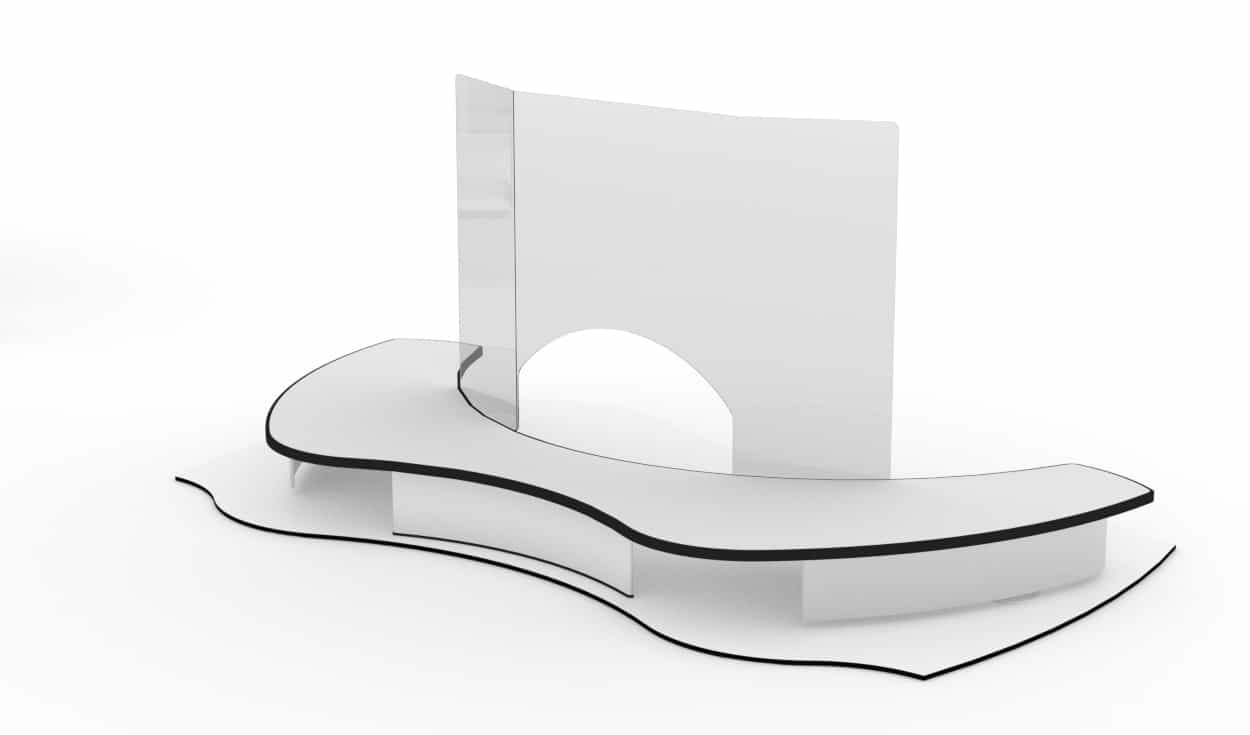 Nageltisch Tröpfchenschutzwand Typ 5