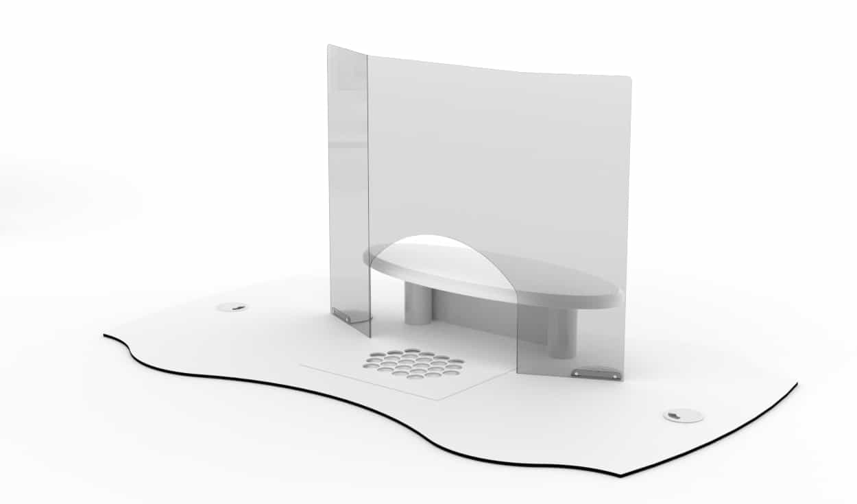 Nageltisch Tröpfchenschutzwand Typ 2