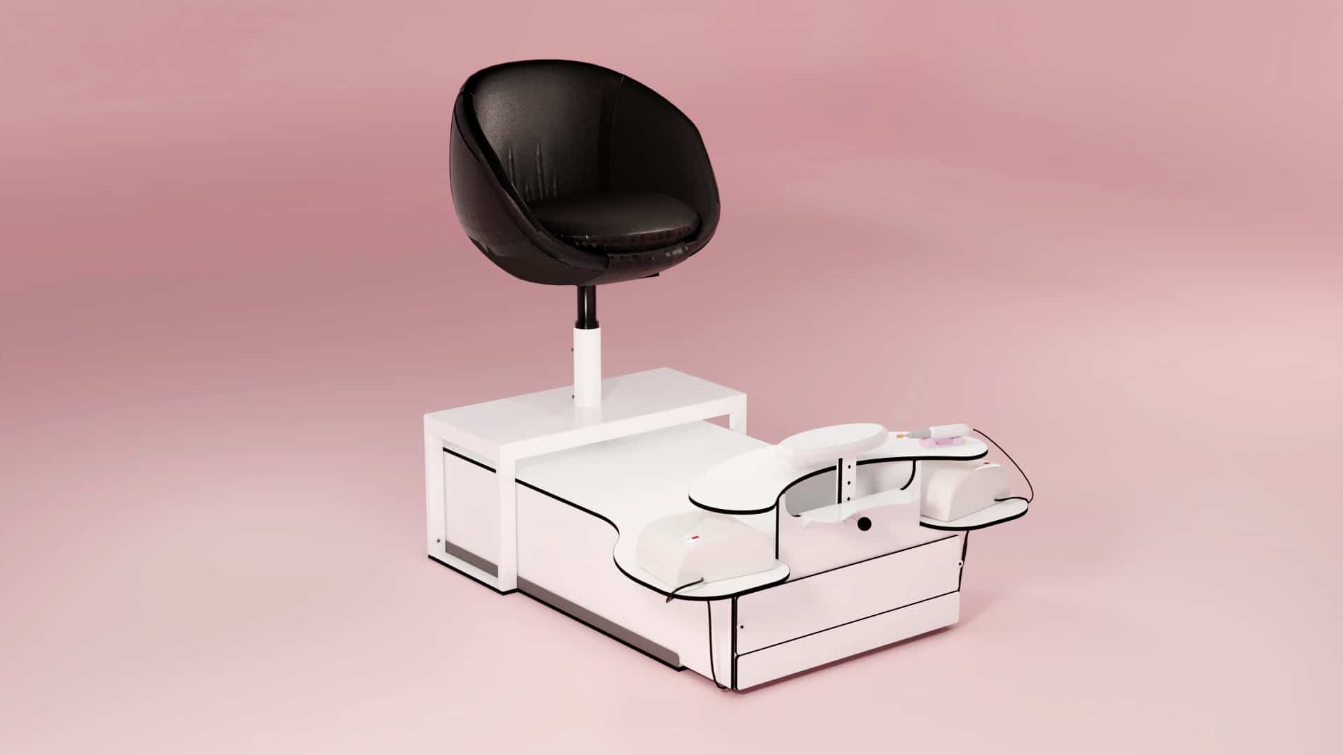 Fusskosmetikeinheit / Fusspflegestuhl mit Absaugung für Nagelstudios