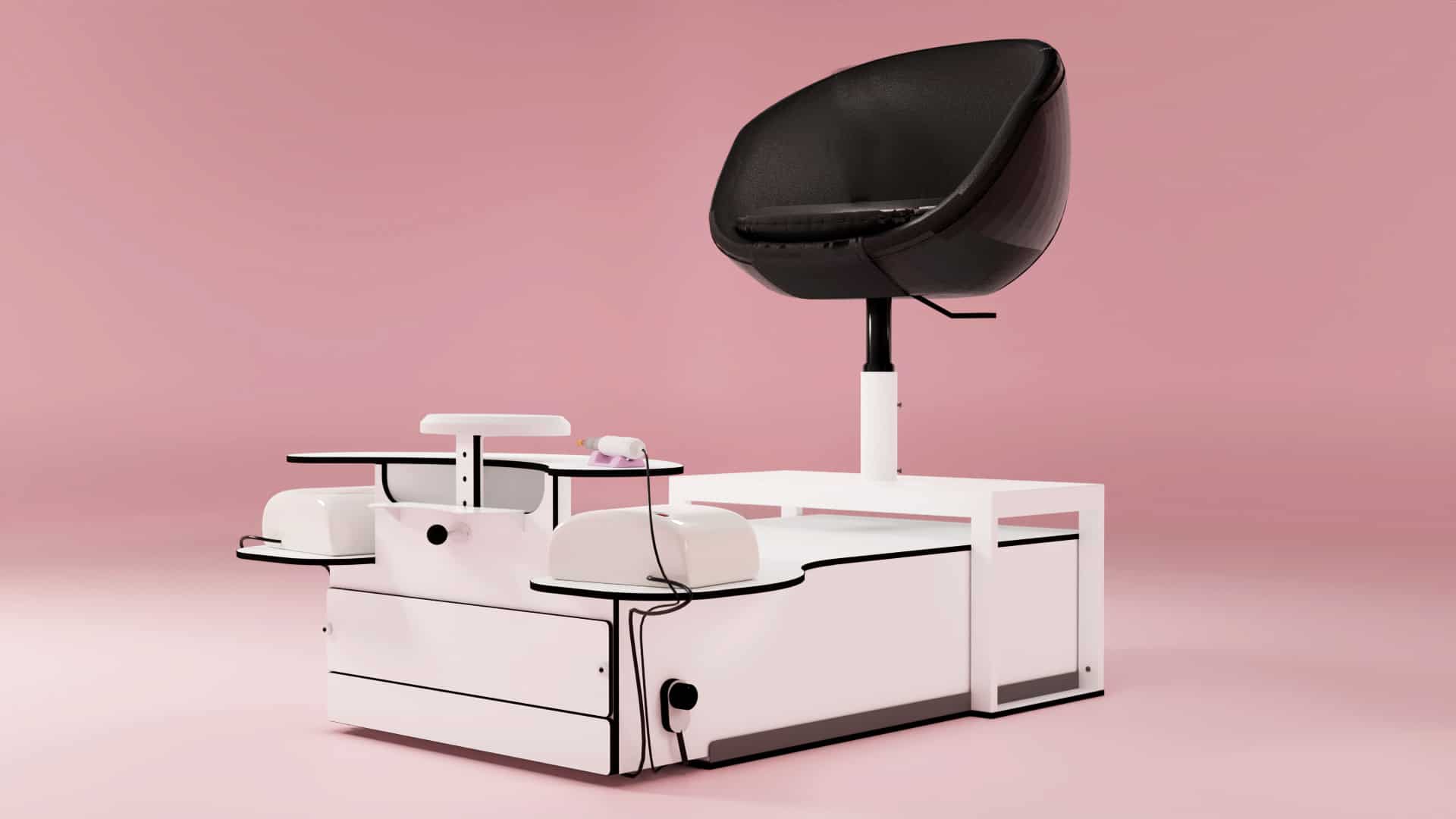 Fusskosmetikeinheit / Fusspflegestuhl mit Absaugung für Nagelstudios