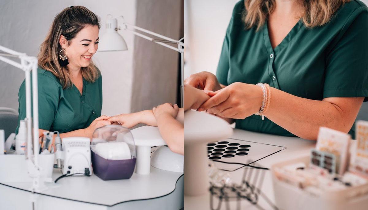 Arbeit am Nageltisch mit Handauflage - Foto AK Nailhouse